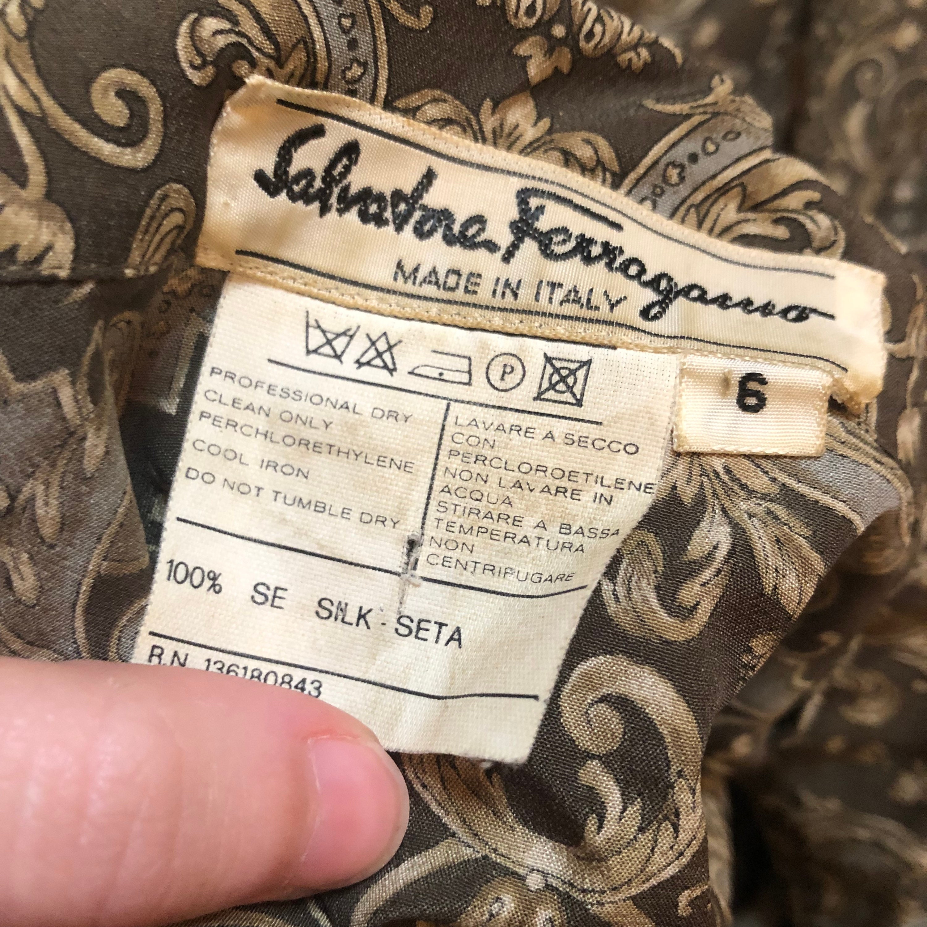 ヴィンテージ 80年代 サルヴァトーレ フェラガモ レディース ブラウス 