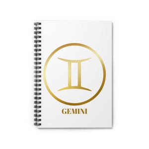 Gemini Spiral Notebook - Ruled Line, Astrology Journal, Zodiac Gift, Personalized Stationery, Horoscope Lover&#39;s Diary
