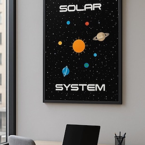 Solar System and Planet Educational Posters | Space Wall Art | Astronomy Print Set | Planet Facts Decor for Kids & Adults | Digital Download