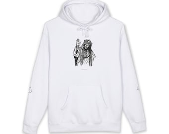 ヴィンテージ風天使ケルビム柄パーカー｜宗教的なイラスト入りグラフィックパーカー