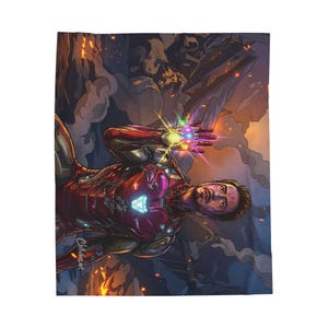 Ironman Plush Blanket | Velveteen Superhero Throw image 2