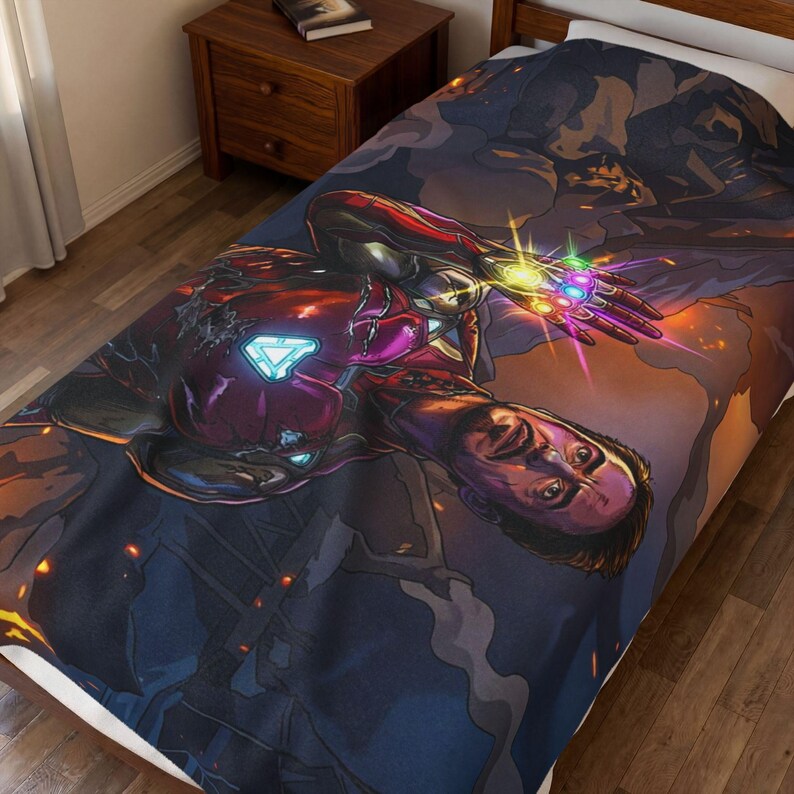 Ironman Plush Blanket | Velveteen Superhero Throw image 5