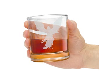 Änglavinge-silhuett whiskyglas | Graverat 340 ml