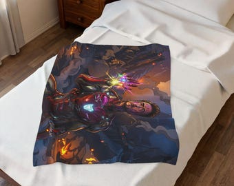 アイアンマンのぬいぐるみブランケット｜ベルベット素材のスーパーヒーロースロー