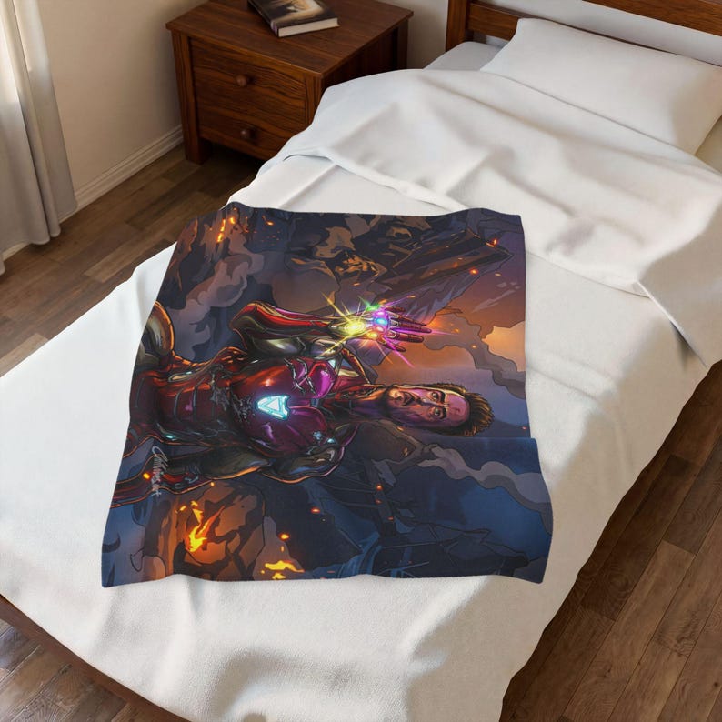 Ironman Plush Blanket | Velveteen Superhero Throw image 1