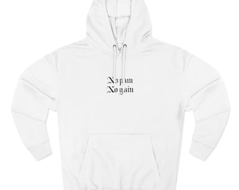 No Pain No Gain Hoodie | Dark Angel Wings Graphic