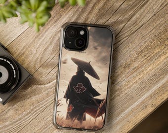 暁の忍びシルエットスマホケース | マグネット式クリア耐衝撃ケース