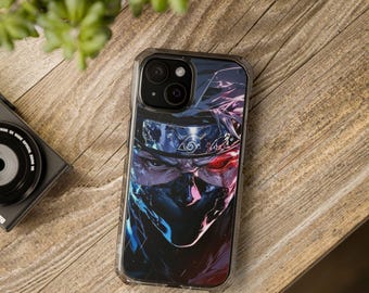 カカシ暗部マスクイラスト入りマグネット式クリア衝撃吸収ケース | アニメスマホカバー