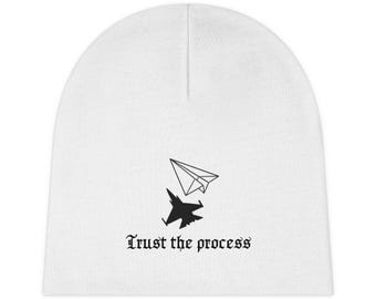 Paper Airplane & Jet Trust the Process Baby Beanie | Infant Knit Hat