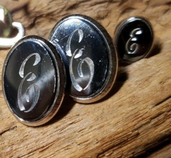 Anson Monogram Initial “E” Vintage Cuff Links, Ti… - image 2