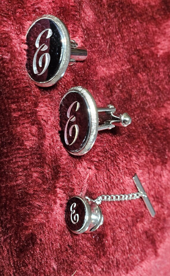 Anson Monogram Initial “E” Vintage Cuff Links, Ti… - image 5