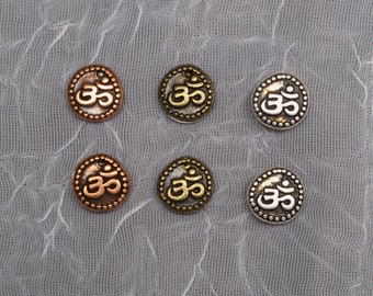 Om Stud Earrings, Singles or Pairs, Unique Gender Neutral gift, Choice of Pewter, Copper or Brass, Surgical Steel Studs, Mix and Match