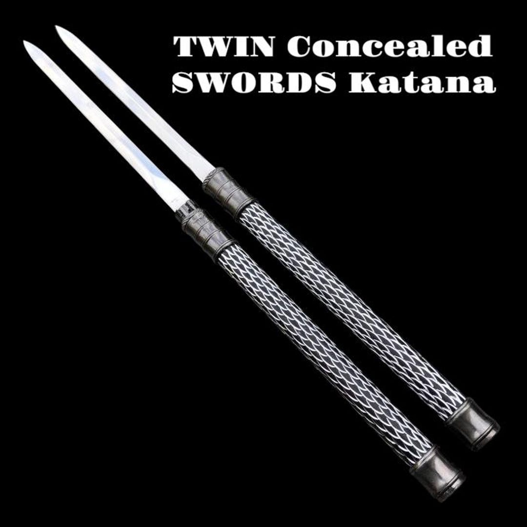 Handmade Twin Katana Set: Ninja Samurai Concealed Swords for