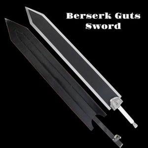 Réplica de la espada Berserk Dragon Slayer hecha a mano: cosplay de anime completamente negro