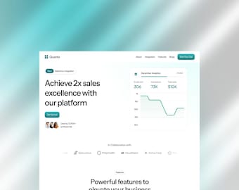 SaaS Analytics Framer Template | Business Intelligence (BI) Dashboard for KPI Reporting