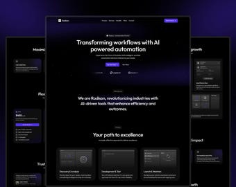 Plantilla de diseño para agencia de inteligencia artificial: sitio web elegante para startups tecnológicas