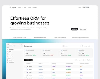 crm Website Vorlage für Sasa | KI Powered Landing Page für B2B Software