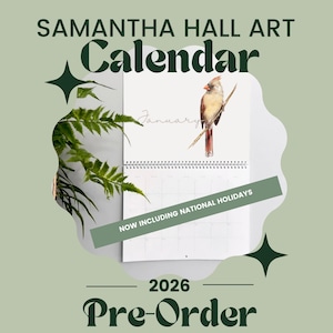 PRE-ORDER 2026 Wildlife & Nature Calendar / Colored Pencil Art