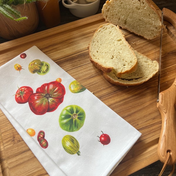 Heirloom Tomato Drawing 100% Cotton Tea Towel