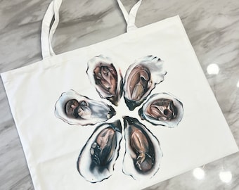 Oysters Drawing - Double-Sided - Extra Large - 100% Cotton Tote Bag