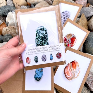 5-Pack MI Rocks & Gems Drawing Note Cards with Envelopes image 2