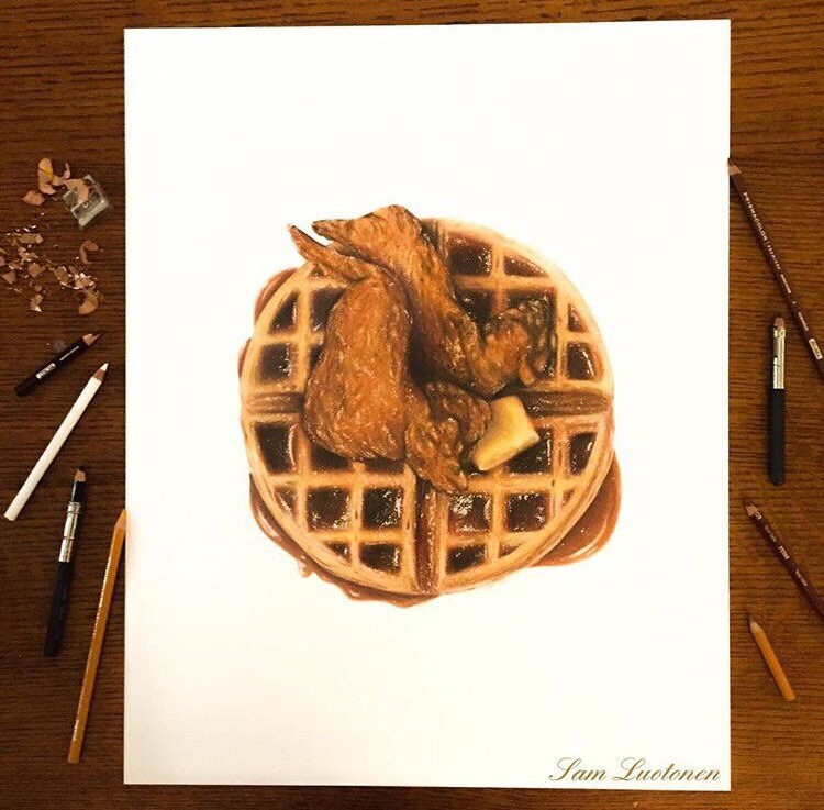 Sale Original Chicken And Waffles Drawing Etsy Sale Original Chicken And Waffles Drawing Etsy