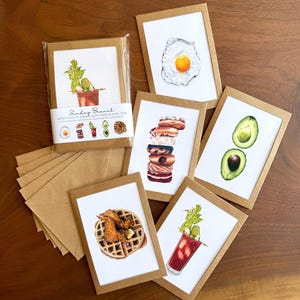 5er-Pack Grußkarten mit Umschlägen zum Sonntagsbrunch