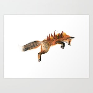 Joe's Fox - Colored Pencil Drawing - Art Print