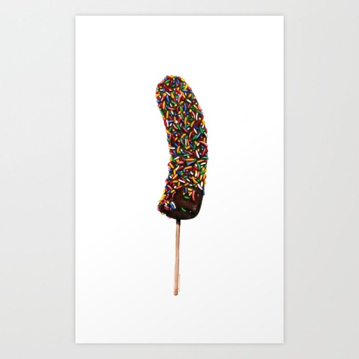 Frozen Banana - Colored Pencil Drawing - Art Print - Etsy