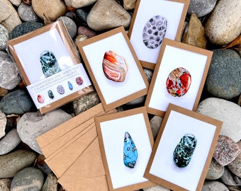 5-Pack "MI Rocks & Gems" Drawing Note Cards with Envelopes