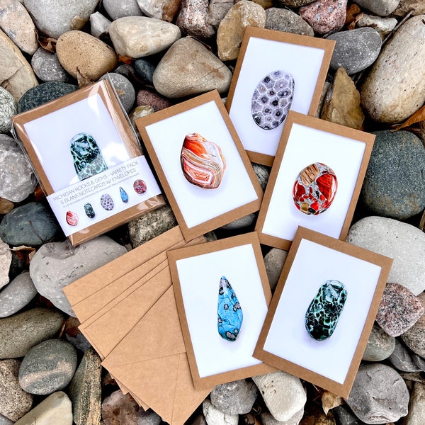 5-Pack "MI Rocks & Gems" Drawing Note Cards with Envelopes