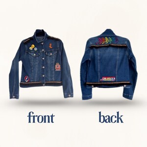 Grateful Dead Denim Jacket | Vintage Embroidered Jean Jacket | Custom Boho Festival Clothing | Upcycled Hippie Patchwork Jacket