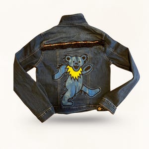 Handcrafted Grateful Dead Jean Jackets One of a Kind Design. Each jacket is personalized designed and inspired from the   music of the Dead.
