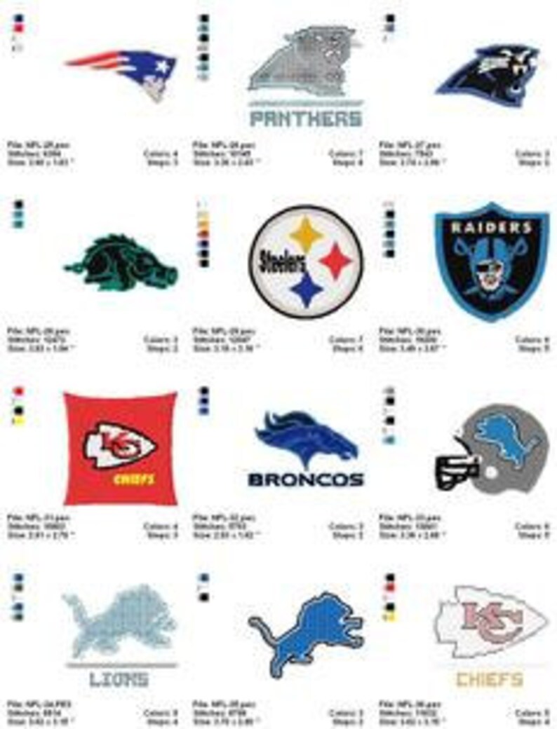 120 football embroidery designs instant download Etsy