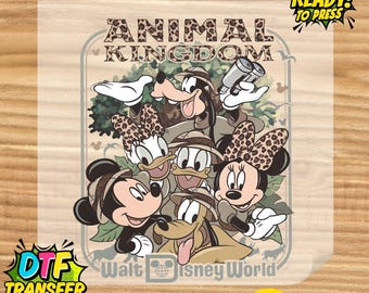 Animal Kingdom Safari DTF Transfer: Mouse Friends Ready to Press Heat Design