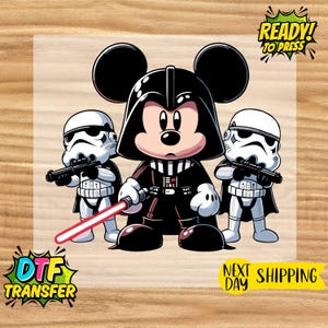 Mickey Star Wars DTF Transfers, Disney DTF Transfer, Star Wars Ready to Press, Stormtrooper DTF, Mickey Mouse Dtf Design, Darth Vader Dtf