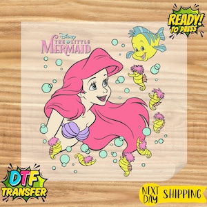 Disney The Little Mermaid DTF Transfer, Little Mermaid Ariel Ready to Press, Ariel Princess Gang Sheet, Disney Princess Iron on