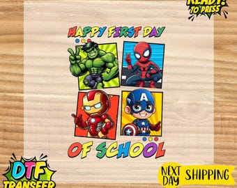Superhero First Day of School DTF Transfer: Colorful Classroom Theme
