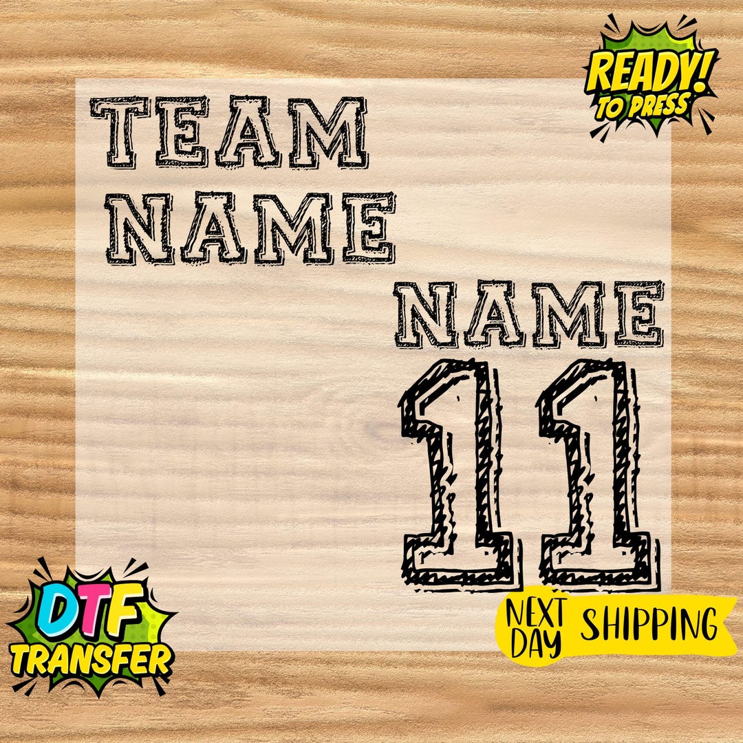 Team Number Build Label Custom Team Name & Number DTF Transfer: Ready to Press - Etsy