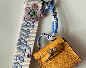 Personalized Embroidery Name Key Chains with Accessories