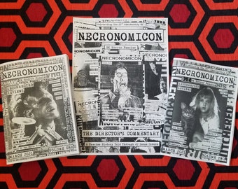 NECRONOMICON UK horror fanzine: Resurrected Reviews Vol 1 & 2 + Director's Commentary retro movies film zine 80s 90s