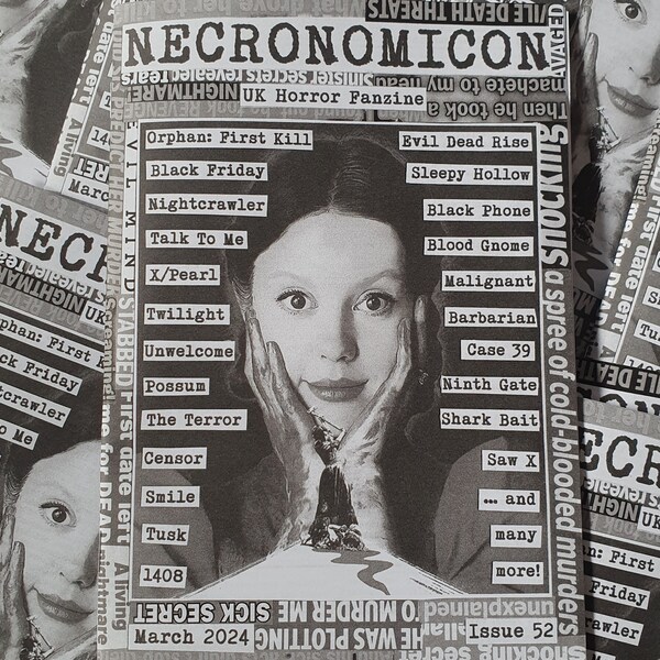 NECRONOMICON UK horror zine #52 March 2024 film movie review fanzine perzine