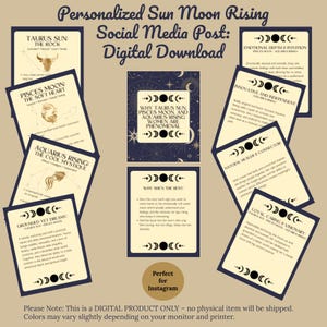 Personalized Sun Moon Rising Social Media Post, Digital Download, Astrology, Big 3, Birthday,  Horoscope, Zodiac, Poster, Wall Art, Print