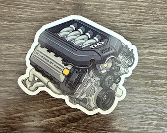 Coyote 5.0 Engine Sticker | Mustang GT V8 Decal | Automotive Vinyl (3.5")
