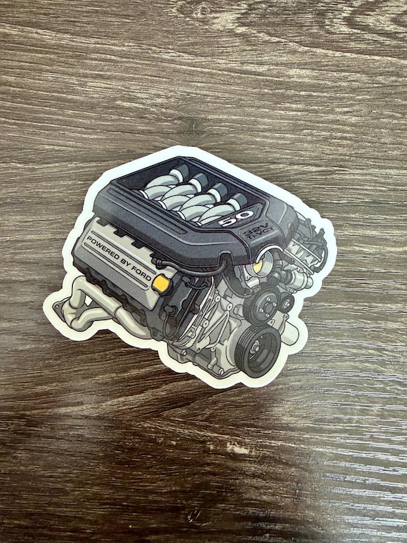 Coyote 5.0 Engine Sticker | Mustang GT V8 Decal | Automotive Vinyl (3.5")