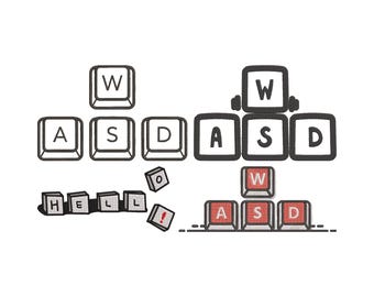 Motif de broderie Machine clavier, fichier de broderie de boutons de clavier, 4 modèles, cinq tailles, téléchargement immédiat