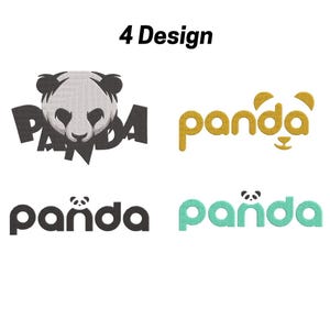 Panda  Embroidery Design  -  Cute Panda Head Embroidery Design  - Panda Machine Embroidery Files -Instant Download-9 sizes