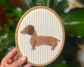 Custom Needle Felted Dachshund Portrait | Handmade Pet Keepsake | Personalized Dog Memorial Gift