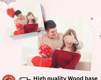 Valentine’s Day Puzzle – Personalized Photo Puzzle for Couples, Custom Romantic Gift for Him or Her, Cute Valentine Gift Idea