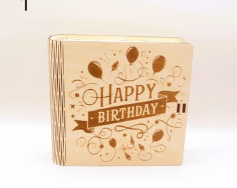 Caja de regalo de madera: 4 diseños a elegir | Embalaje artesanal | Grabado opcional